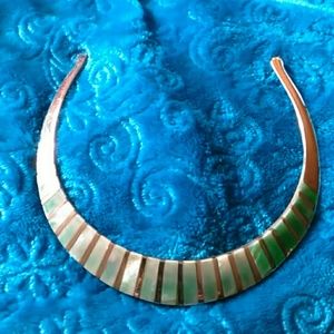 Sterling & Abalone Herringbone Necklace